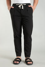 Men's Plain Black Trousers | Linen Blend Fabric| Casual, Office, Vacation Wear