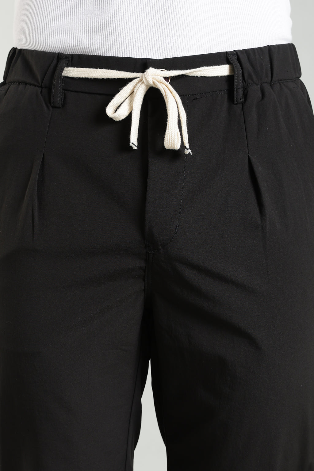 Men's Plain Black Trousers | Linen Blend Fabric| Casual, Office, Vacation Wear
