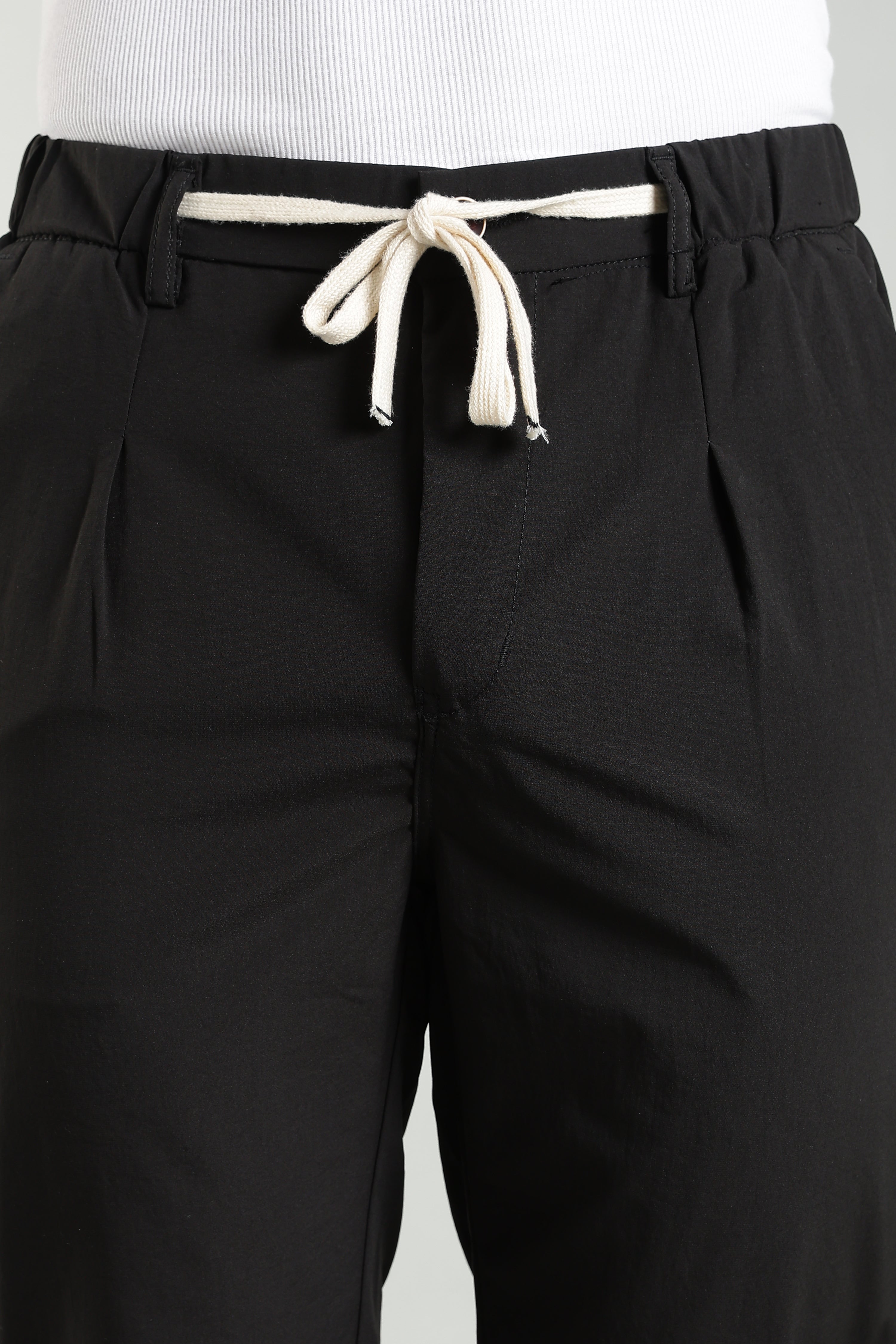 Men's Plain Black Trousers | Linen Blend Fabric| Casual, Office, Vacation Wear