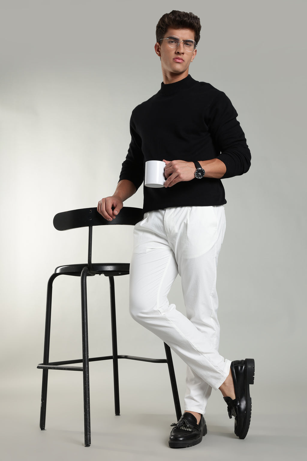 Men's Plain White Trousers | Linen Blend Fabric| Casual, Office, Vacation Wear