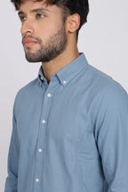 Men’s Full Sleeves Plain Sky Blue Shirt| Imported Linen Fabric| Formal & Party Wear