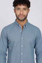 Men’s Full Sleeves Plain Sky Blue Shirt| Imported Linen Fabric| Formal & Party Wear