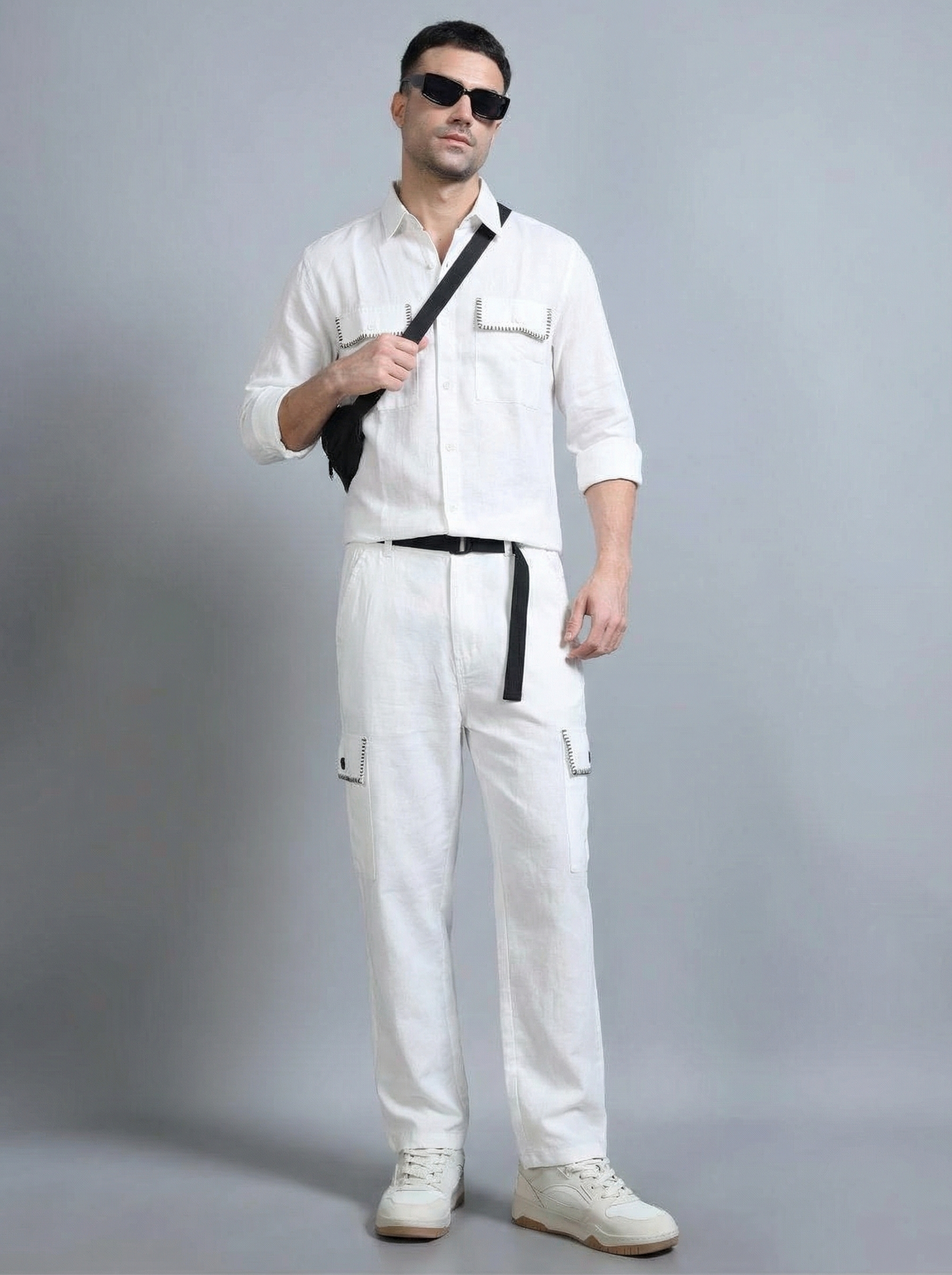 Men’s Cotton Woven Design Shirt with Trousers | Summer Cord Set