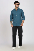 Men’s Full Sleeves Plain Teal Cotton Shirt | Oxford Cotton Fabric | Casual Formal & Party Wear.