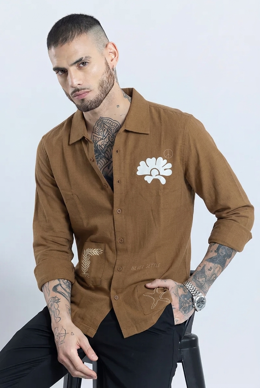 Box Fit Embroidery Shirt