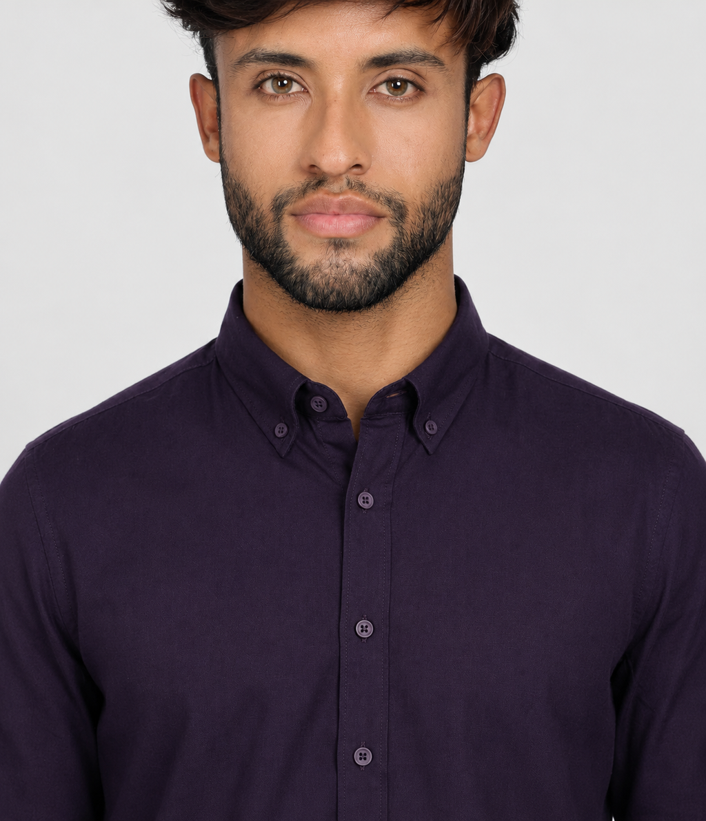 Midnight Purple Solid Twill Shirt