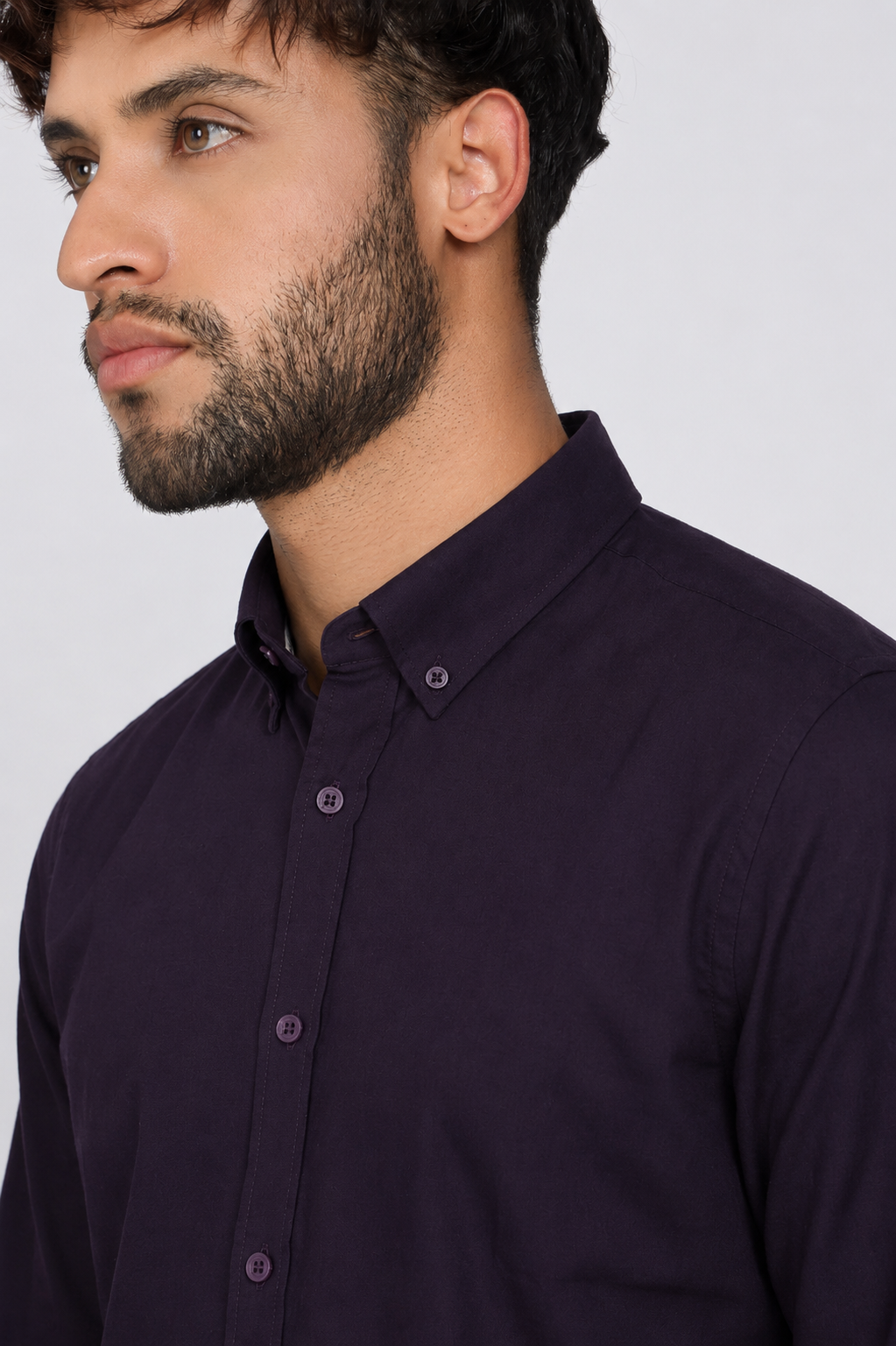 Midnight Purple Solid Twill Shirt