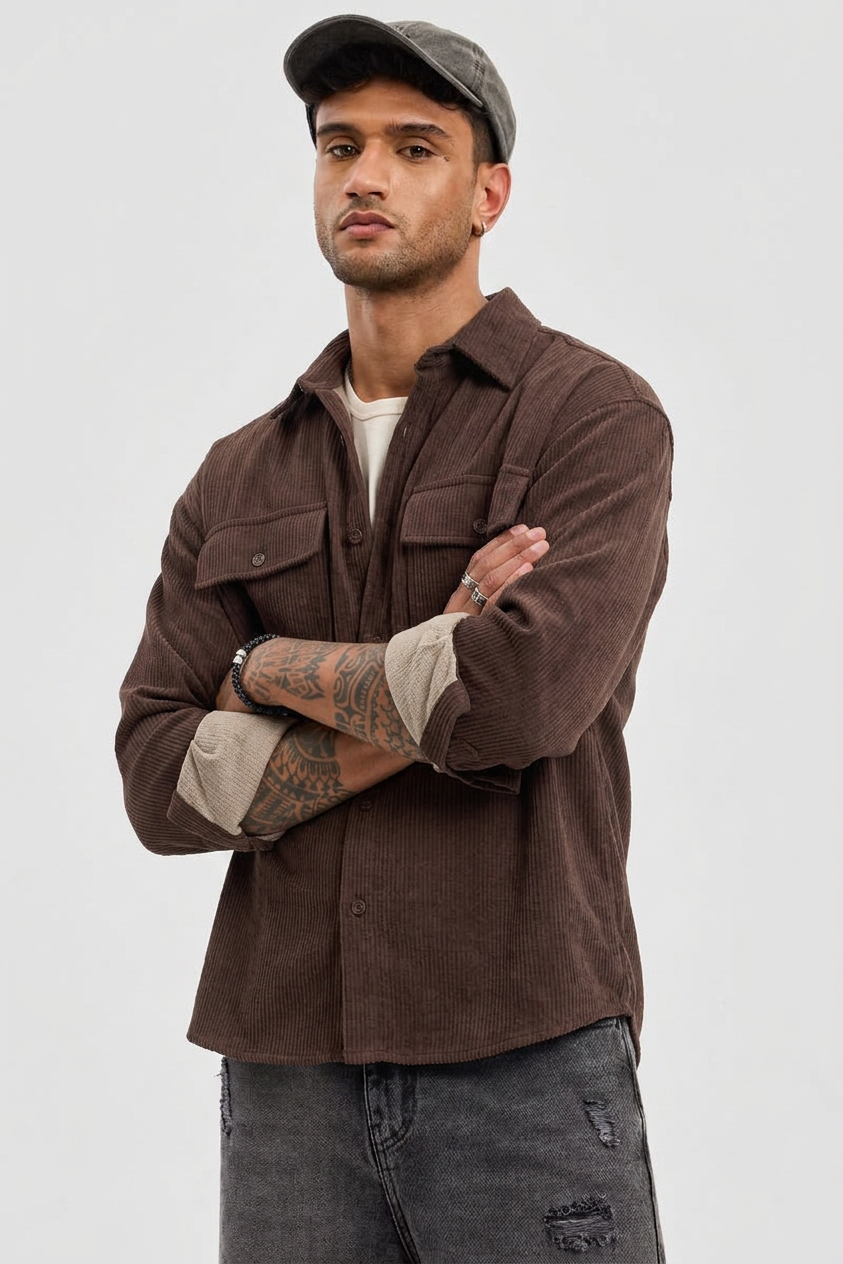 Double Pocket DOWN SHOULDER SHACKET