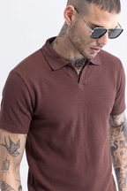 Sleek Striped Wine Polo Tshirt