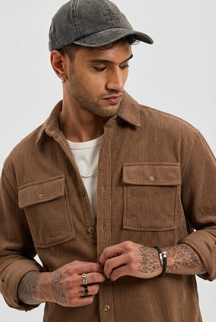 Double Pocket DOWN SHOULDER SHACKET
