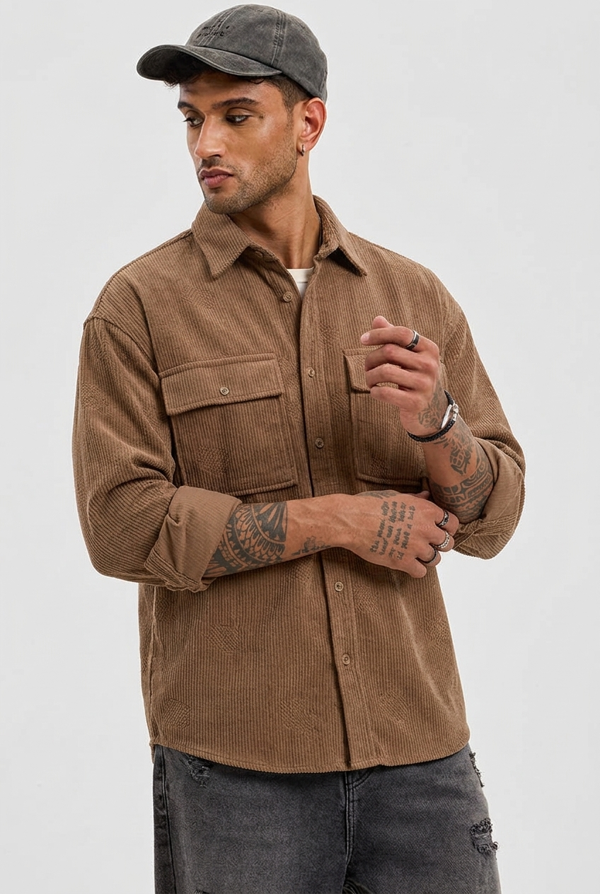 Double Pocket DOWN SHOULDER SHACKET