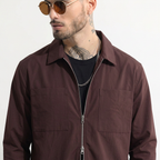 RICH WINE DOUBLE ZIPPER SHACKETS