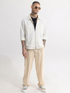 RICH WHITE DOUBLE ZIPPER SHACKETS